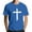 Blue, variant on Men's Crew Neck Short-Sleeve T-Shirt With Distressed Cross Pattern Casual Daily Wear Soft Lightweight Fabric Spring & Summer Trendy Tees,Red,L