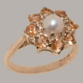 thumbnail image 2 of LBG British Made 9k Rose Gold Womens Ring Cultured Pearl & Citrine Statement Ring - 33 size options - Size 7.5, 2 of 6