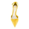 thumbnail image 3 of FSJ Women Graceful Bowknot Pointed Closed Toe D'Orsay Pumps Ankle Strap Flared High Heels Sandals Party Wedding Cocktail Shoes Size 8 Yellow, 3 of 4