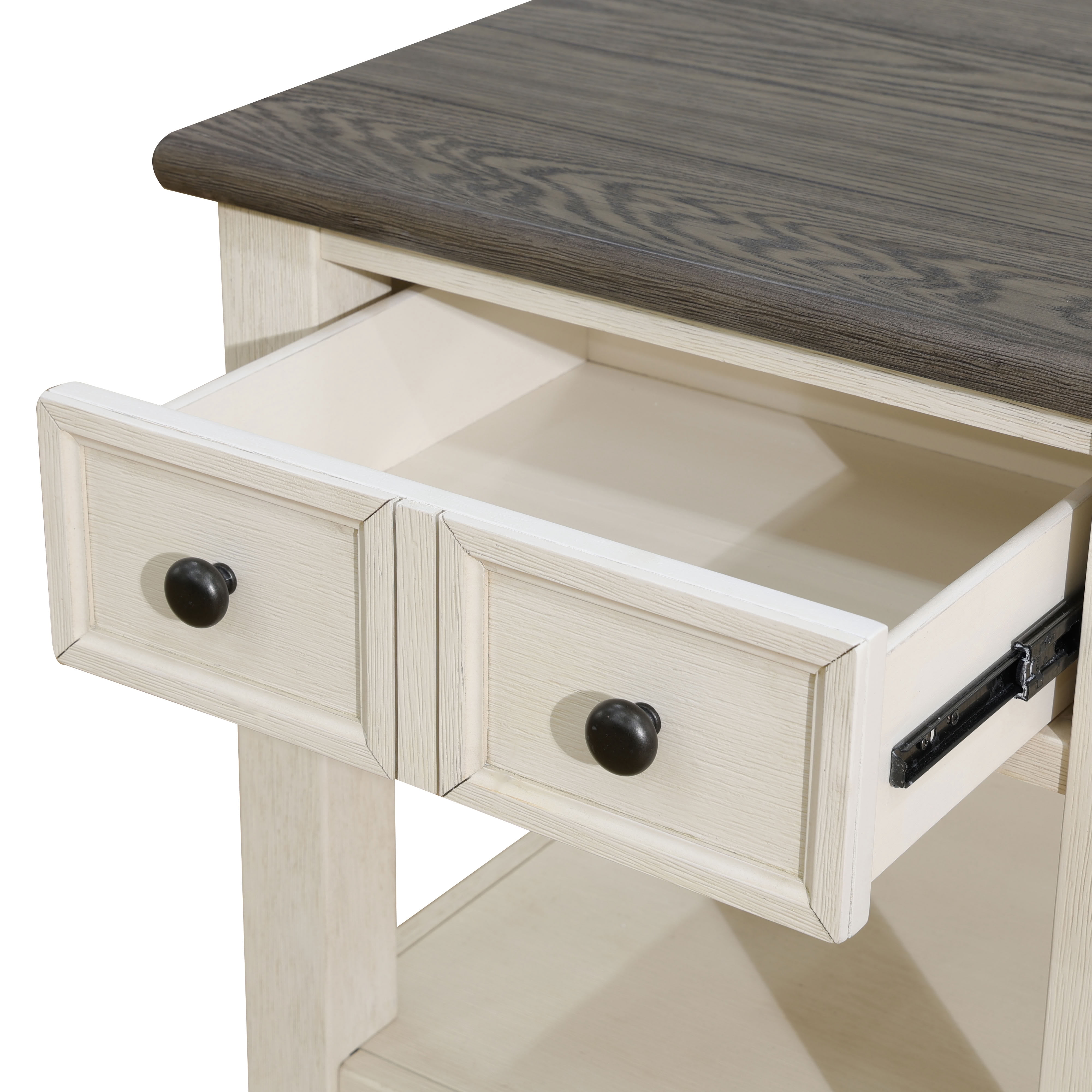 MAYEERTY Farmhouse End Table with Drawer and Shelf, Sturdy Wood Side Table for Bedroom Living Room