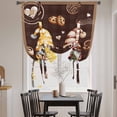 thumbnail image 3 of Farmhouse Coffee Time Tie Up Curtains for Windows, Balloon Window Shades, Vintage Gnomes Desserts Brown Plaid Kitchen Window Treatments Roll Up Curtain for Basement/Nursery 52"x45", 3 of 8