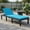 Turquoise, variant on Resenkos Outdoor Chaise Lounge Chair, Patio Rattan Lounge Chair Chaise Couch Cushioned Height Adjustable-White, Portable Recliner for Lawn Garden Beach Yard, White