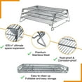 thumbnail image 5 of Jerky Racks for Barrel Style Pellet Grills, 21"W×17.2"L, 3 Tiered Foldable Sliding 830 in² Cooking Space Expansion Grate Accessory for Pit Boss, , Z Grill, Green Mountain and More Smoker Grills, 5 of 6