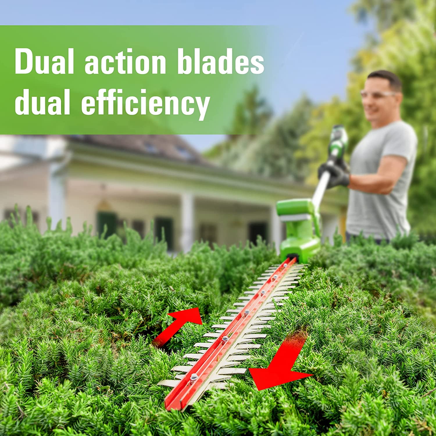 Greenworks 24V 8” Polesaw / Pole Hedge Trimmer Combo, 2.0Ah Battery and Charger