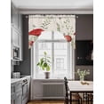 thumbnail image 3 of Red Mushrooms Swag Valances for Windows, Small Curtains Drapes, Sage Green Eucalyptus Butterflies Plants Kitchen Window Curtains Over Sink Window Treatment Valance for Bedroom/Bathroom 56"x36", 3 of 5
