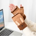 thumbnail image 4 of Guantes con calefacción de invierno Biking Cálido de punto Mittens USB Interior al aire libre Tamaño sin aislado térmico Suministros para el hogar Brown, 1 par Advancent HA011726-04, 4 of 7