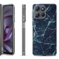 Shockproof Protective Phone Case for Motorola Moto G Play 2026, by OneToughShield - Marble / Blue