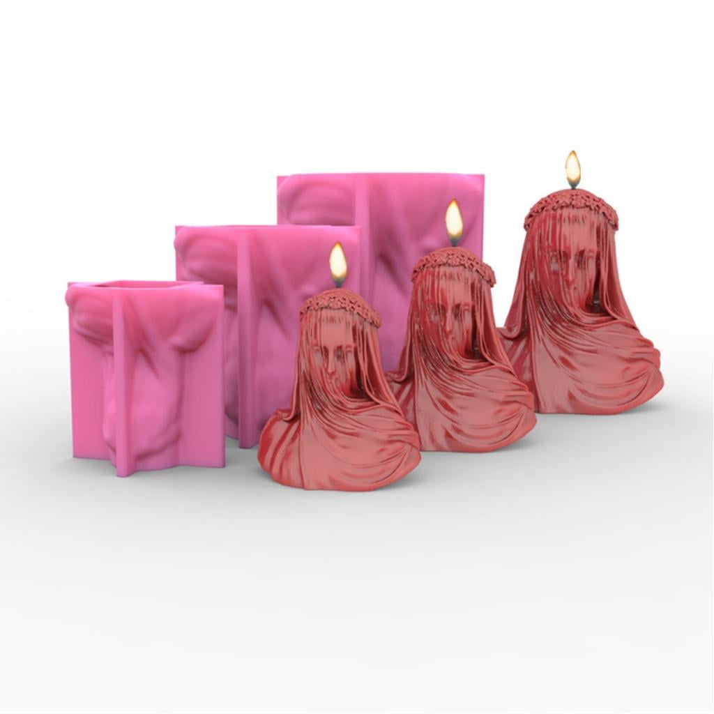 POYOGA Mysterious Veil Female Candle Silicone Mould Plasters Crafts Making Supplies