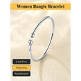thumbnail image 3 of U7 Women Silver Bangle Simple Polished Fashion Solid Cuff Bangle Christmas Birthday Mother's Day Gift, 3 of 7