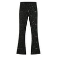 thumbnail image 2 of Women's Sparkly Flare Leggings High Waisted Sparkle Bell Bottoms Pants (Black XXL), 2 of 3