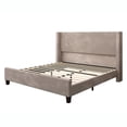 thumbnail image 7 of Papajet Queen Size Upholstered Platform Bed Frame, Wingback Bed with 50.8" Headboard, Corduroy Taupe, 7 of 7