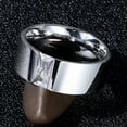 thumbnail image 4 of 8mm Smooth Single CZ Band Men Women's 316L Stainless Steel Silver Ring Size 6-12, 4 of 6