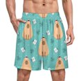 thumbnail image 1 of NICKSUN Shorts de Pyjama Amusants pour Hommes, Bas de Pyjama Doux avec Poches, Capybara, m, 1 of 5