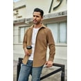 thumbnail image 3 of COOFANDY Men's Waffle Button Down Shirts Casual Long Sleeve Shacket Jacket with Pockets, 3 of 9