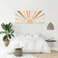 thumbnail image 5 of Boho Sun Wall Art Set of 3, Framed Canvas Wall Art Rainbow Sun Rising on the Horizon Geometric Nature Illustrations Line Art Wall, Office, 12"x16" Watercolor, 5 of 6