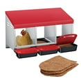 thumbnail image 1 of QinaQin Automatic Rolling Nesting Box, 3 Compartment Galvanized Chicken Nest Box with Removable Trays for Clean Eggs, 1 of 8