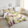 thumbnail image 4 of YST Spring Flowers Down Comforter, Queen, Rustic Farmhouse Purple Floral Dragonflies Bedding Set, 4 of 6