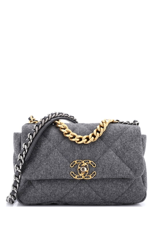 Pre-Owned 19 Flap Bag Quilted Wool Medium By Rebag