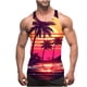thumbnail image 1 of Camiseta de tirantes de cuello redondo para hombre, sin color, con estampado degradado, cuello redondo, tirantes finos, espalda con fugas, estilo informal, deportiva, para hombre, 1 of 4