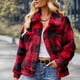 thumbnail image 1 of Puntoco, chaqueta a cuadros de felpa para mujer, cárdigan grueso, tops nuevos de invierno, liquidación Puntoco Puntoco-556, 1 of 9
