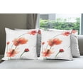thumbnail image 6 of Ambesonne Watercolor Throw Pillow Cover 4 Pack, Colorful Wildflowers, 20", Scarlet Dark Green, 6 of 7