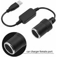 thumbnail image 2 of USB A Male to 12V Female Cigarette Lighter Socket Converter, USB Port Power Converter for GPS Dash Cam60cm, 2 of 3