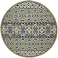 thumbnail image 3 of SAFAVIEH Veranda Moriah Geometric Indoor/Outdoor Area Rug, Green/Blue, 3' x 3' Round, 3 of 10