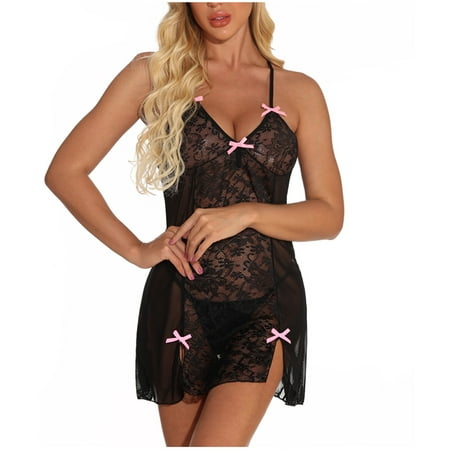 

Levmjia Womens Sexy Lingerie Plus Size Clearance Women s Lace Patchwork Pajamas Sexy Seductive Suspender Nightdress