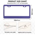 thumbnail image 3 of GZHJMY Blue Purple Solid Color License Plate Frames 2PCS Car License Plate Holder with Screw Parts Cover Set Automotive Car Accessories Decor for Universal US Vehicles, 3 of 7