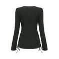 thumbnail image 2 of SSLR Long Sleeve T Shirts for Women Slim Fitted Square Neck Tops Casual Lightweight, 2 of 8