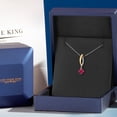 thumbnail image 5 of Gem Stone King 925 Silver and 10K Yellow Gold Red Ruby Pendant Necklace for Women | 0.55 Cttw | Gemstone July Birthstone | Round 5MM | With 18 inch Silver Chain, 5 of 6