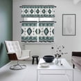 thumbnail image 4 of Green Boho Kitchen Curtains Sets for Windows 24 Inch Length, Ethnic Tribal Aztec Abstract Geometric Motifs Rod Pocket Window Treatments Tier Curtains and Valances Set for Bedroom/Bathroom, 4 of 8