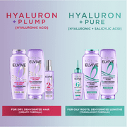 LOreal Paris Elvive Hyaluron Pure Shampoo, Conditioner, and Serum Set for Oily Hair, 13.5 fl oz