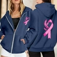 thumbnail image 2 of Shadoumai Womens Zip Up Hoodie Cancer Awareness Pullover Long Sleeve Casual Athletic Sweatshirt With Pocket Drawstring Fall Winter Jackets, 2 of 6