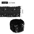 thumbnail image 2 of Uxcell 2.2 Yards 2 Inch Elastic Sequins Trim 5 Row Flat Sequin Strip Sequins Fabric Ribbon for Sewing Black, 2 of 5