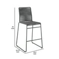 thumbnail image 5 of Nee 30 Inch Set of 2 Barstool Chairs with Footrests Charcoal Gray Rope - Saltoro Sherpi, 5 of 6