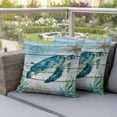 thumbnail image 5 of 2 Pack Outdoor Waterproof Throw Pillow Covers,Sea Turtle Seagrass Starfish Decorative Square Patio Pillowcases for Chair Couch Sofa 16x16in, 5 of 9