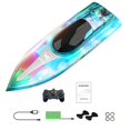 thumbnail image 1 of 2.4GHz Remote Control Boat with   Electric Racing Boat Outdoor Pools Lakes Boat with Night   Sensor Switch Low-Battery Reminder for Child Adults Gifts, 1 of 7
