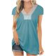 thumbnail image 1 of Blusa informal de manga corta con cuello en V para mujer con encaje sólido informal Fridja  hjk4301, 1 of 8