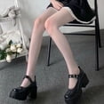 thumbnail image 4 of Medias finas estilo universitario jk de verano Pantalones lolita lolita para mujer y discoteca ultrafina de seda negra, 4 of 6