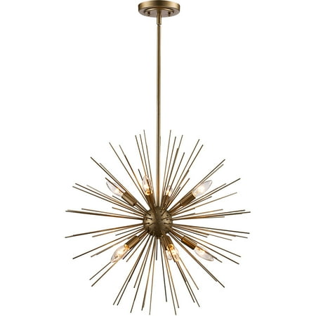 

Pendants 9 Light Fixture With Antique Silver Leaf Finish Metal E12 24 360 Watts