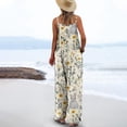 thumbnail image 5 of Cavosen Easter Plus Size Oversized Linen Jumpsuits Long Overalls with Pocket Print Lightweight Summer Work Rompers, 5 of 6