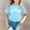 Sky Blue, variant on Trendfront Girls Hibiscus Flower T Shirt Tropical Hawaii Style Print Crewneck Short Sleeve Tee Summer Beach Holiday Clothes Casual Vacation Top