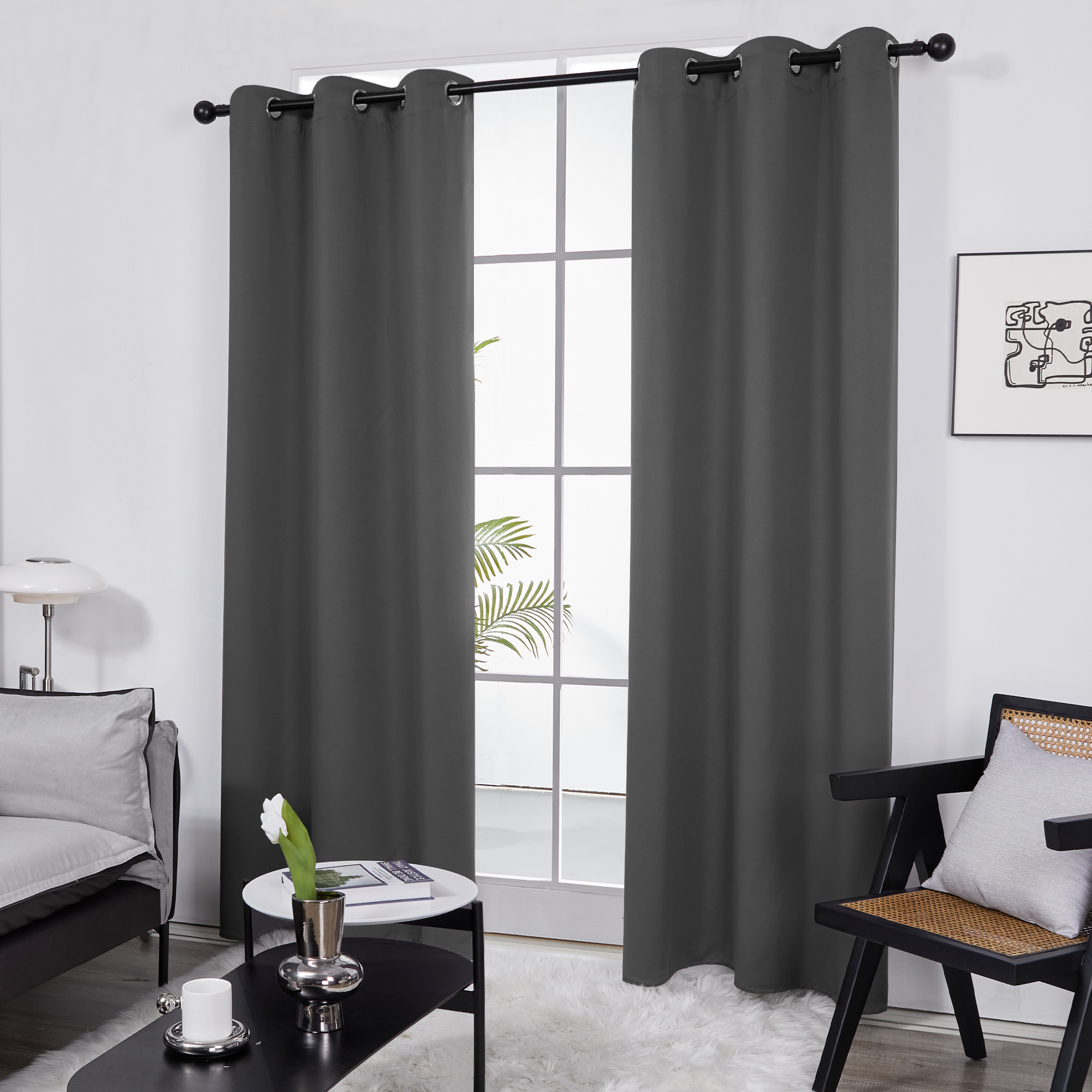 Deconovo Blackout Curtains, Gray, 38x45 Inches, 2 Panels photo 2