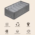 thumbnail image 2 of 6 Grids Folding Underwear Storage Box Multi-purpose Fabric Wardrobe Organizer Gray Drawer Storage Cube for Underwear Sock Cosmetic, 2 of 9