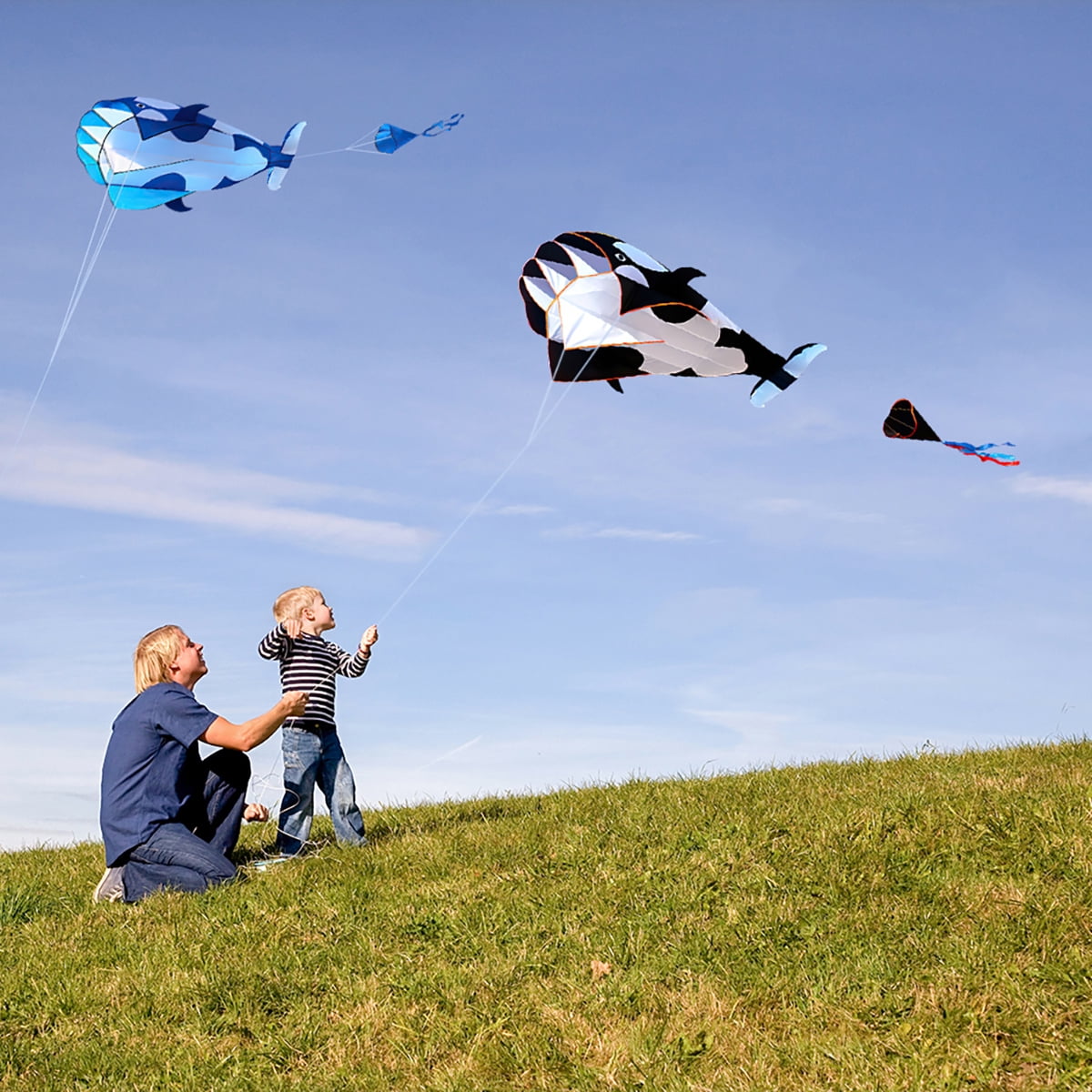 98ft Black & Yellow Nylon Flat Kite Tail Delta Kites Accessories Fly Tool 30M 