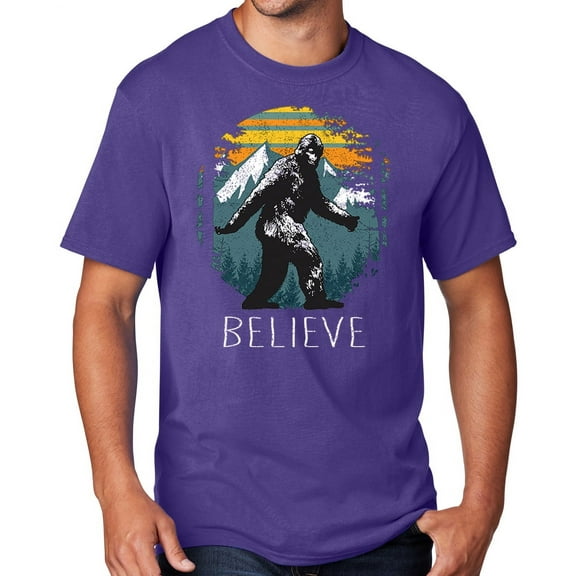 Men's Sasquatch Believe T-shirt, 3XL Purple - TALL