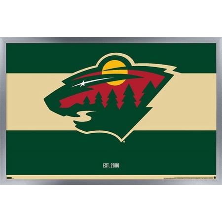 NHL Minnesota Wild – Logo 21 Wall Poster 22.375 x 34 Framed