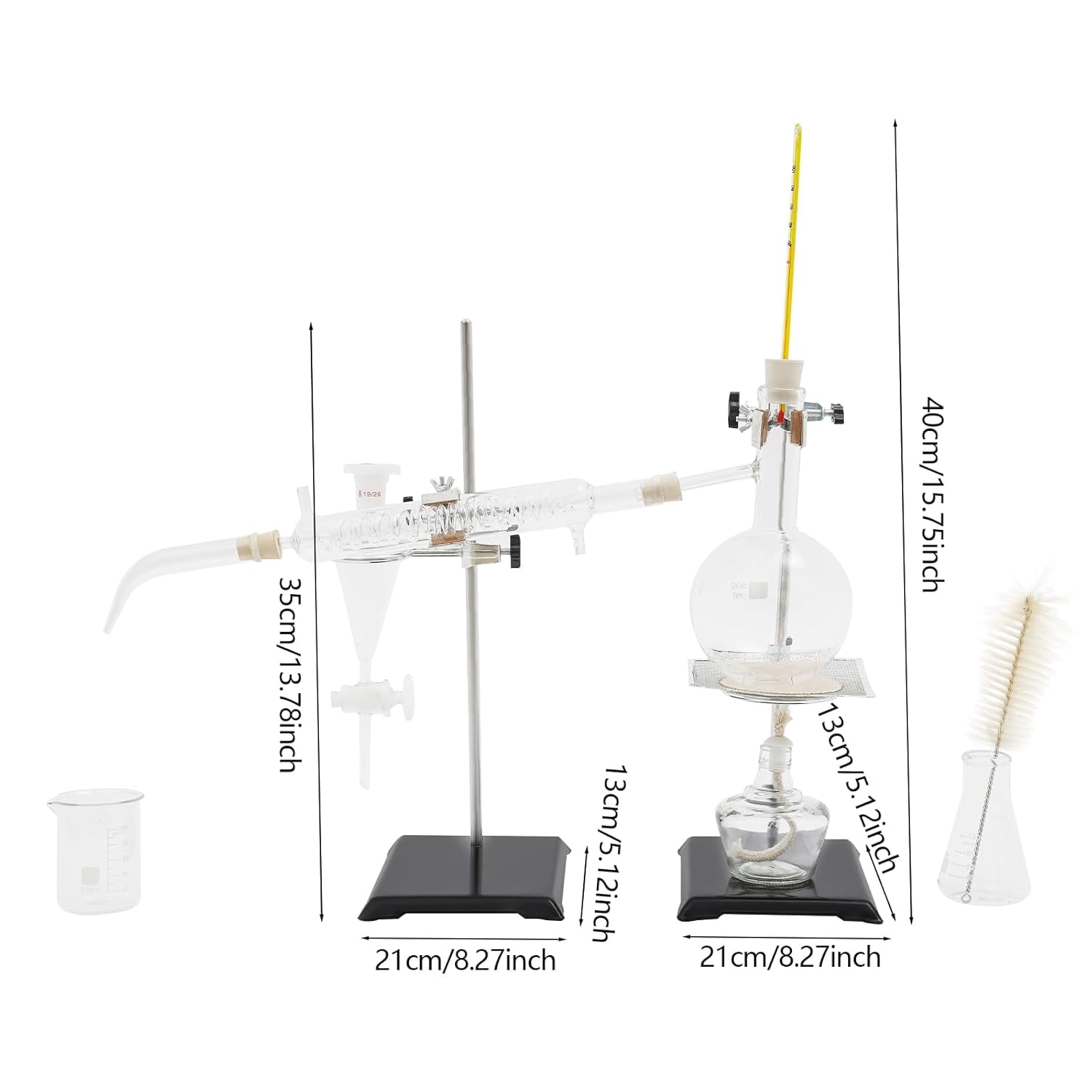500ml Water Distillation Kit, Full Glass Steam Distillation Equipment for Essential Oil Extraction, Flower Petal Purification & Pure Dew Collection - Complete Distillation Kit for Home & Lab Use