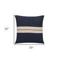 thumbnail image 3 of HomeRoots 20" X 20" Blue Striped Cotton Zippered Pillow, 3 of 10